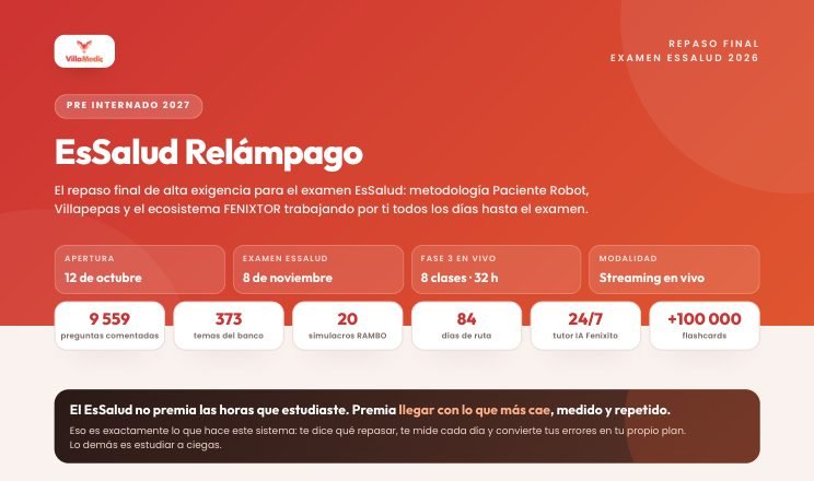 Portada del brochure del Pre Internado EsSalud Relámpago